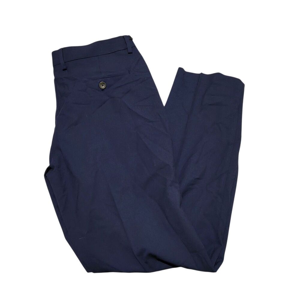 J.M Haggar Dress Pants Size 32x30 Navy Blue Color Flat Front.   New